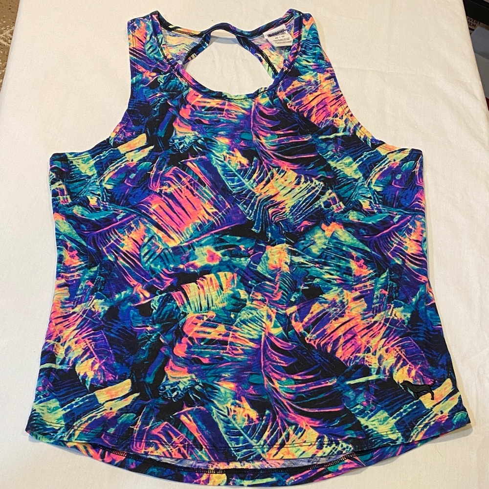 PINK Women’s Neon Palm Print Active Tank Top - Multicolor